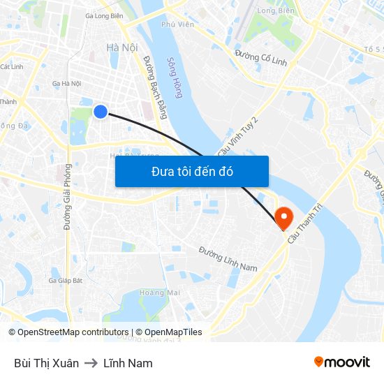 Bùi Thị Xuân to Lĩnh Nam map
