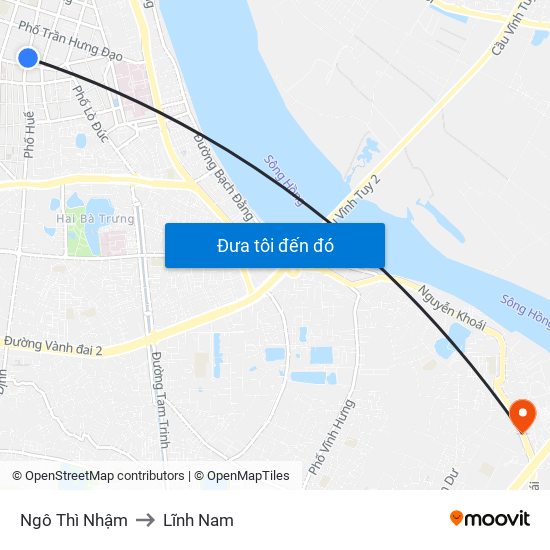 Ngô Thì Nhậm to Lĩnh Nam map