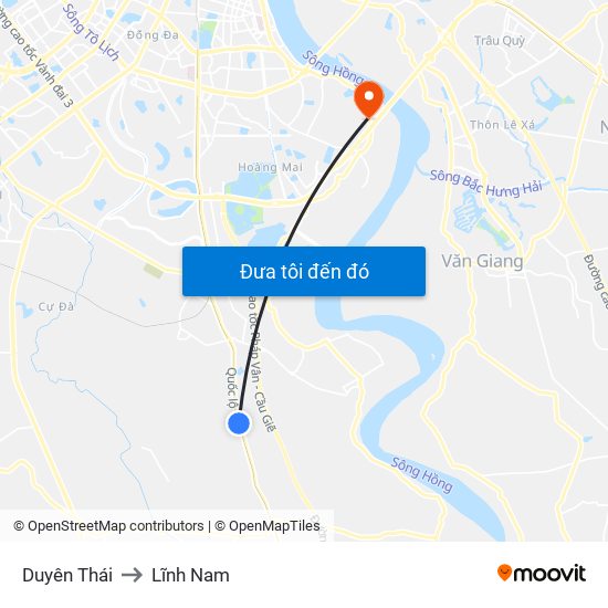 Duyên Thái to Lĩnh Nam map