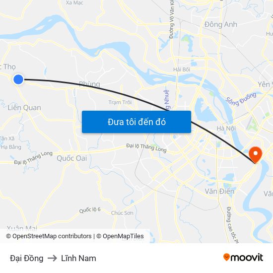 Đại Đồng to Lĩnh Nam map