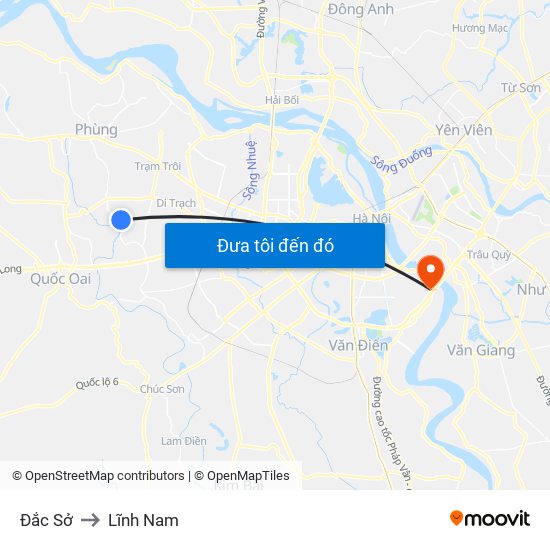 Đắc Sở to Lĩnh Nam map