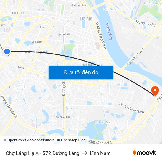 Chợ Láng Hạ A - 572 Đường Láng to Lĩnh Nam map