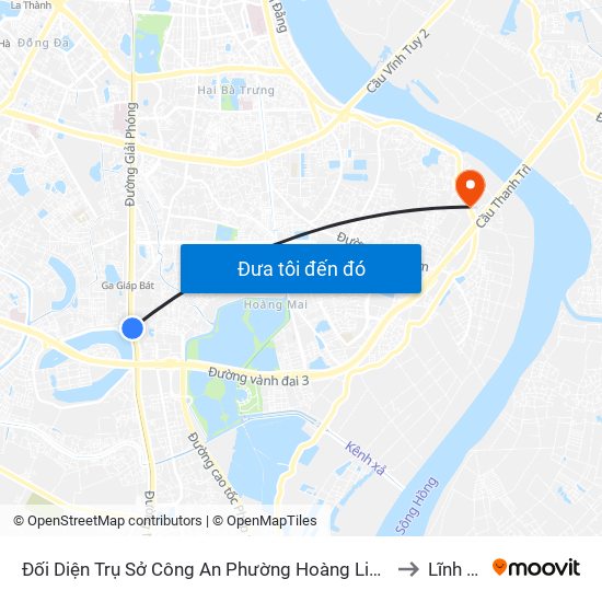 Đối Diện Trụ Sở Công An Phường Hoàng Liệt- 1277 Giải Phóng to Lĩnh Nam map