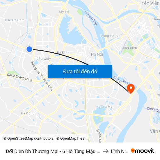 Đối Diện Đh Thương Mại - 6 Hồ Tùng Mậu (Cột Sau) to Lĩnh Nam map