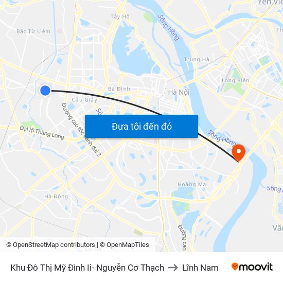 Khu Đô Thị Mỹ Đình Ii- Nguyễn Cơ Thạch to Lĩnh Nam map