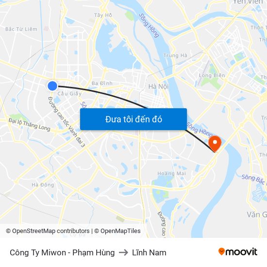 Bệnh Viện Đa Khoa Y Học Cổ Truyền - 6 Phạm Hùng to Lĩnh Nam map