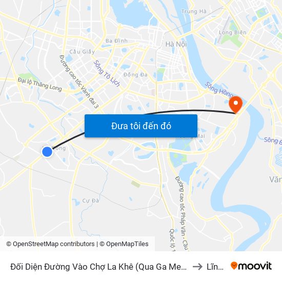 Đối Diện Đường Vào Chợ La Khê (Qua Ga Metro La Khê) - 405 Quang Trung (Hà Đông) to Lĩnh Nam map