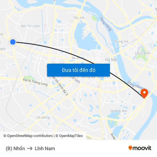 (B) Nhổn to Lĩnh Nam map