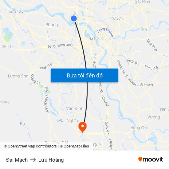 Đại Mạch to Lưu Hoàng map