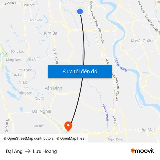 Đại Áng to Lưu Hoàng map