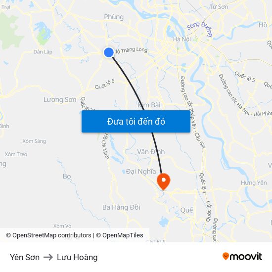 Yên Sơn to Lưu Hoàng map