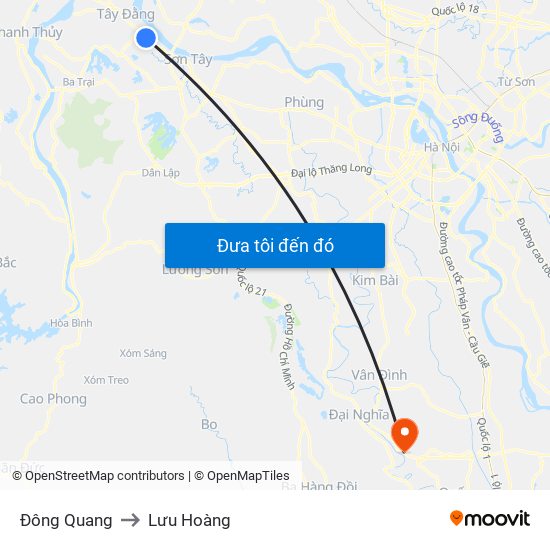 Đông Quang to Lưu Hoàng map