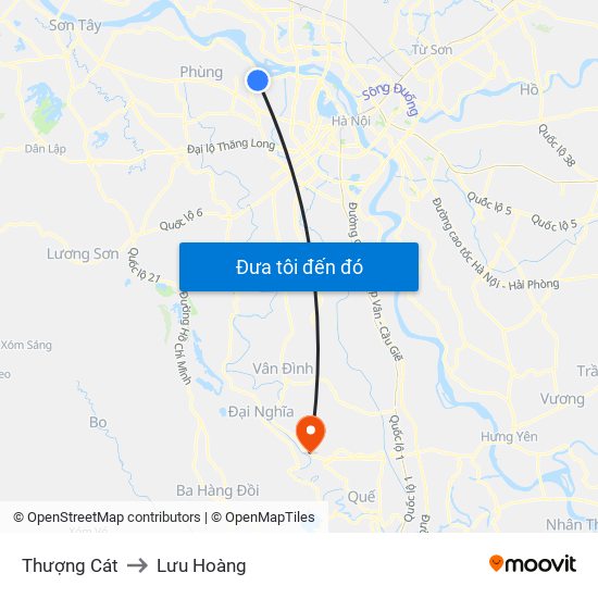 Thượng Cát to Lưu Hoàng map