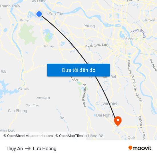 Thụy An to Lưu Hoàng map
