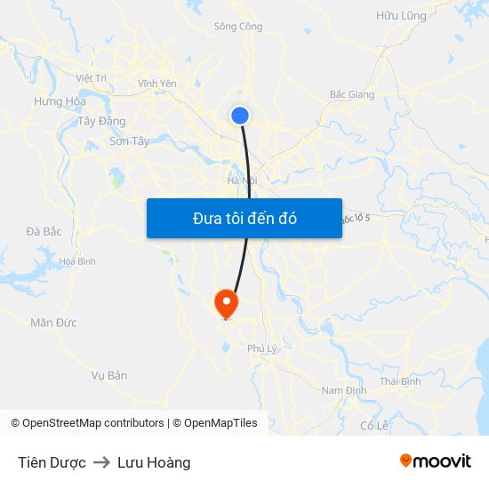 Tiên Dược to Lưu Hoàng map