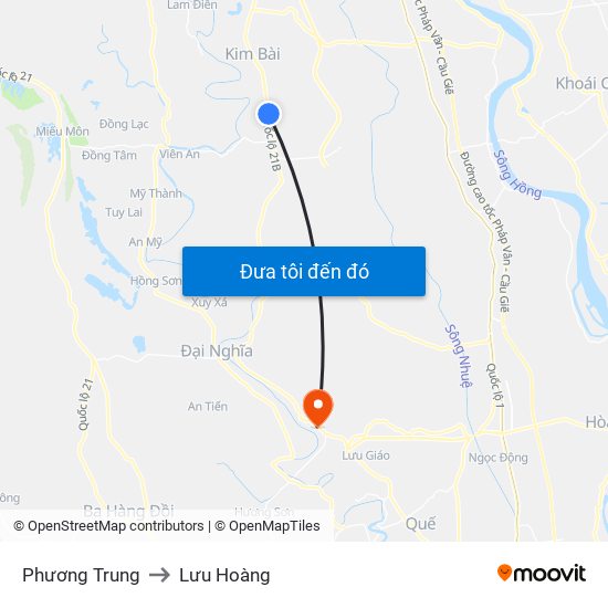 Phương Trung to Lưu Hoàng map