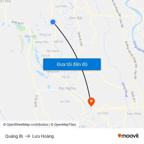 Quảng Bị to Lưu Hoàng map