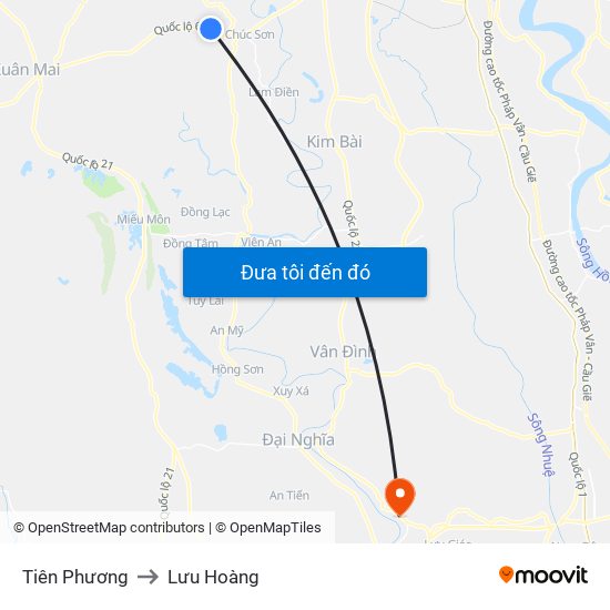 Tiên Phương to Lưu Hoàng map