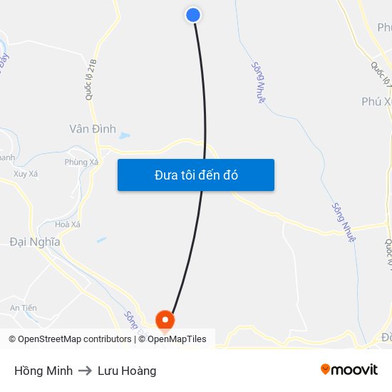 Hồng Minh to Lưu Hoàng map