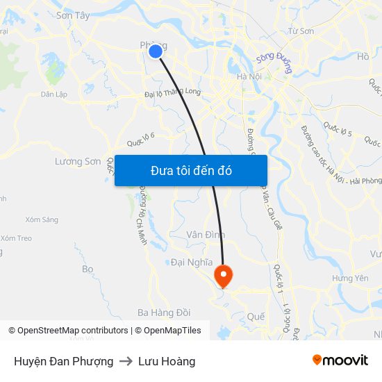 Huyện Đan Phượng to Lưu Hoàng map