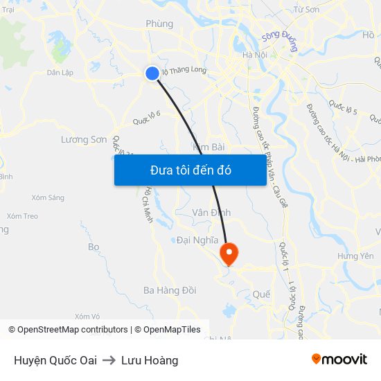 Huyện Quốc Oai to Lưu Hoàng map