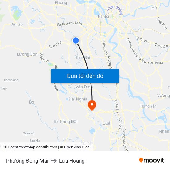 Phường Đồng Mai to Lưu Hoàng map