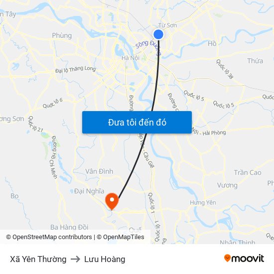 Xã Yên Thường to Lưu Hoàng map