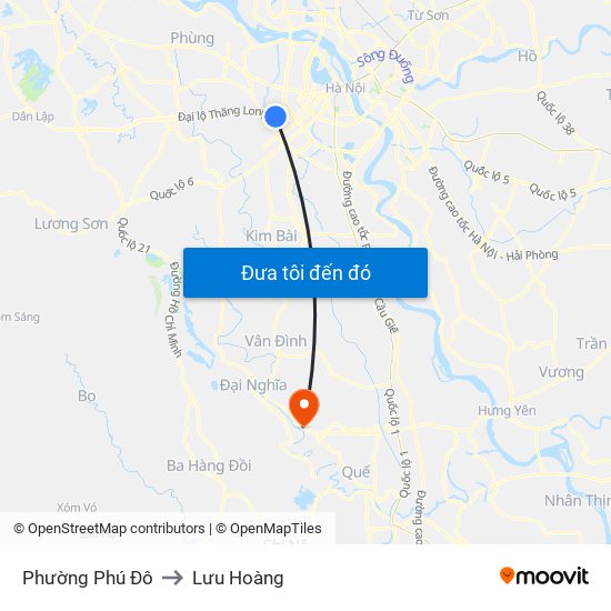 Phường Phú Đô to Lưu Hoàng map