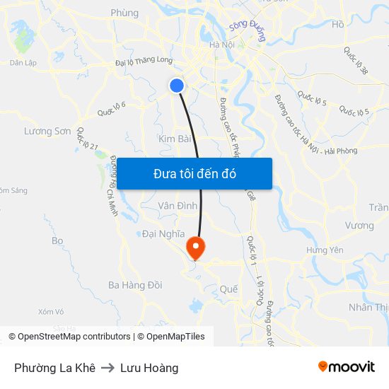 Phường La Khê to Lưu Hoàng map