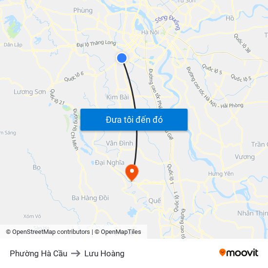 Phường Hà Cầu to Lưu Hoàng map