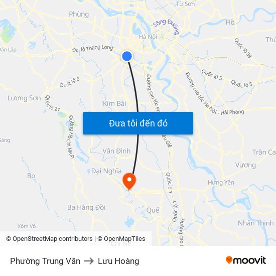Phường Trung Văn to Lưu Hoàng map