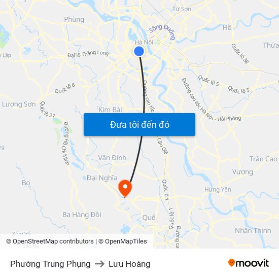 Phường Trung Phụng to Lưu Hoàng map