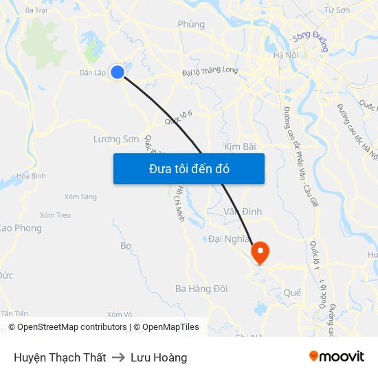 Huyện Thạch Thất to Lưu Hoàng map