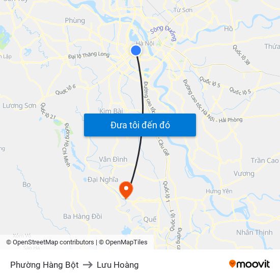 Phường Hàng Bột to Lưu Hoàng map