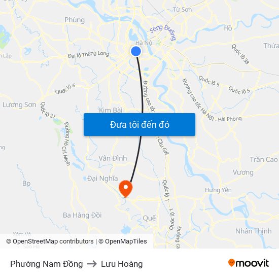 Phường Nam Đồng to Lưu Hoàng map