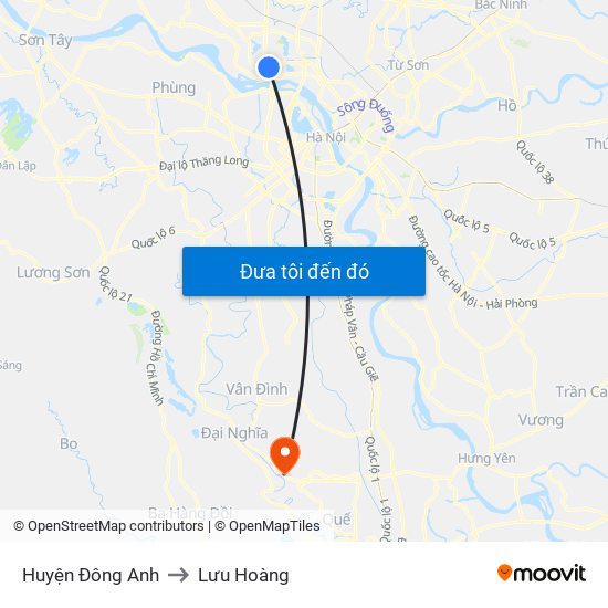 Huyện Đông Anh to Lưu Hoàng map