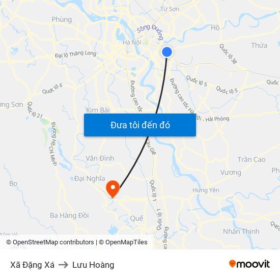 Xã Đặng Xá to Lưu Hoàng map