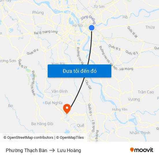 Phường Thạch Bàn to Lưu Hoàng map