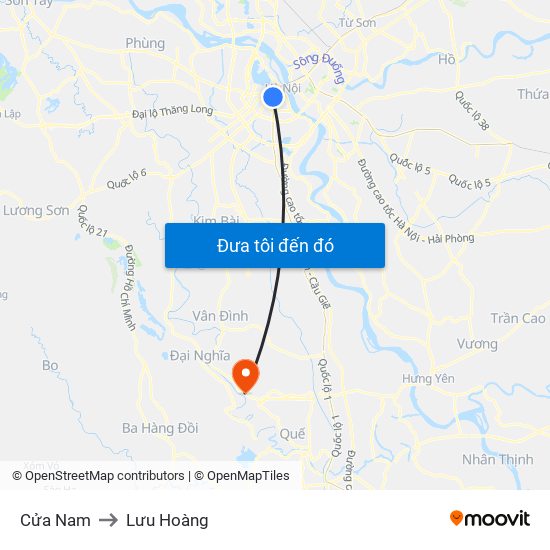 Cửa Nam to Lưu Hoàng map