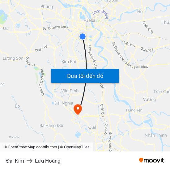 Đại Kim to Lưu Hoàng map