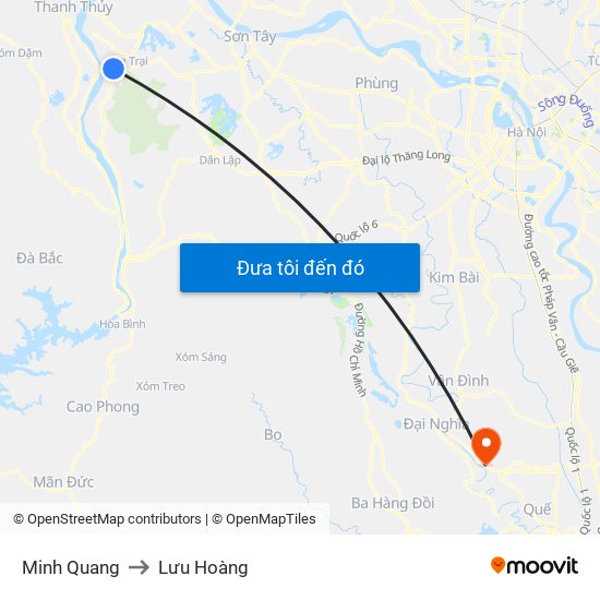 Minh Quang to Lưu Hoàng map