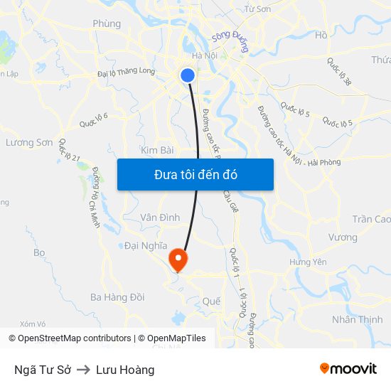 Ngã Tư Sở to Lưu Hoàng map