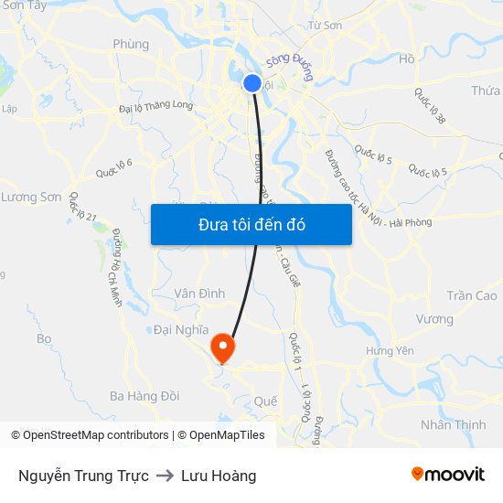 Nguyễn Trung Trực to Lưu Hoàng map