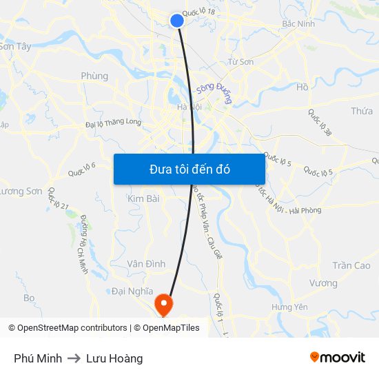 Phú Minh to Lưu Hoàng map
