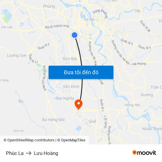 Phúc La to Lưu Hoàng map