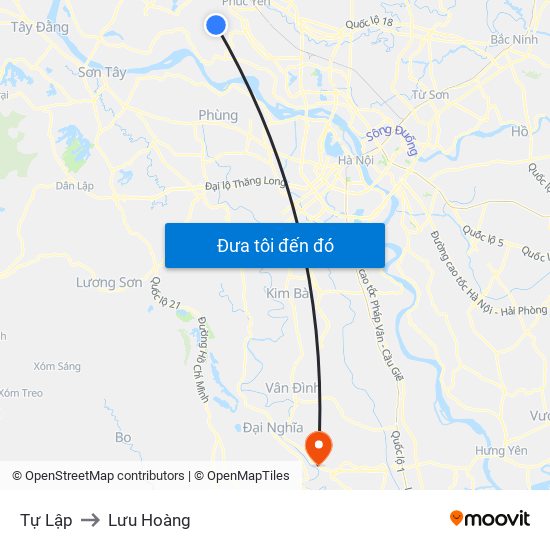 Tự Lập to Lưu Hoàng map