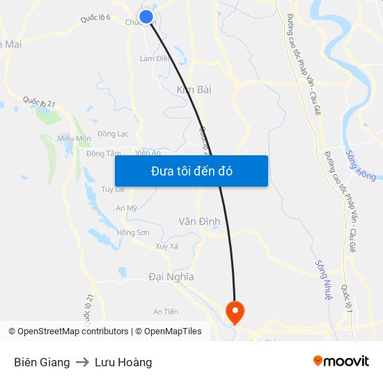 Biên Giang to Lưu Hoàng map