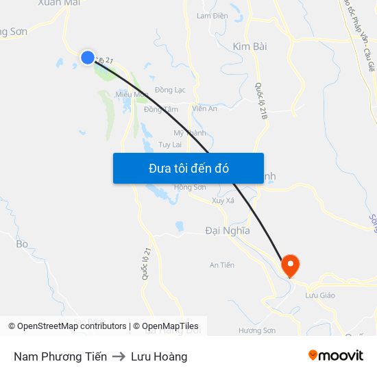 Nam Phương Tiến to Lưu Hoàng map