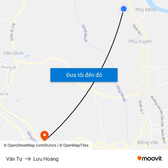 Văn Tự to Lưu Hoàng map