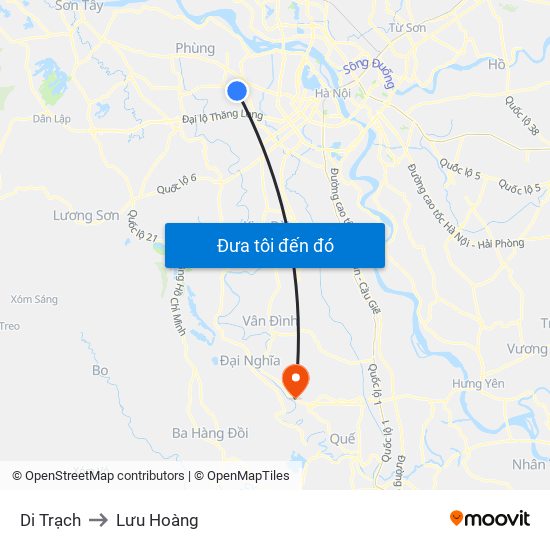 Di Trạch to Lưu Hoàng map